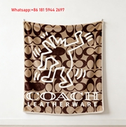 Coach Keith Haring Dancing Figure Flannel Throw Blanket C026